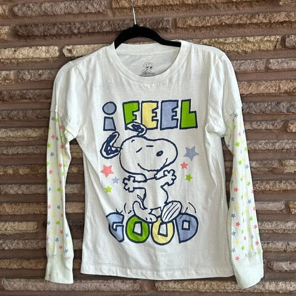 Vintage 80s Peanuts Snoopy Layered Star T shirt - Picture 1 of 5